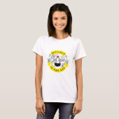 忍耐は鍵カラーとB&W女性ベーシック Tシャツ (正面フル)