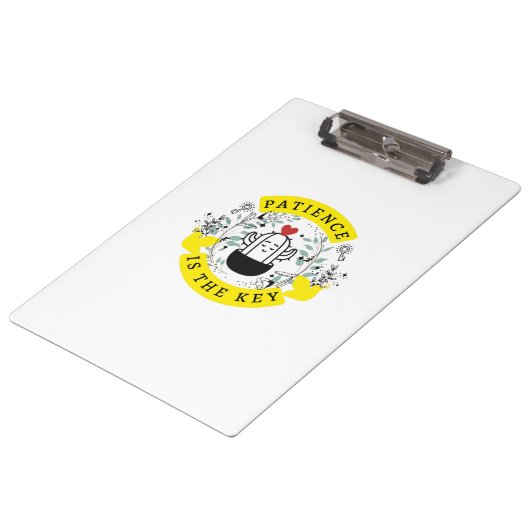 忍耐は鍵マルチサイドデザインの白 クリップボード (アングル)