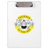 忍耐は鍵マルチサイドデザインの白 クリップボード (正面)