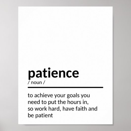 忍耐やる気を起こさせる引用文 ポスター (正面)