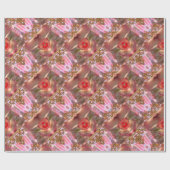 忍耐ロマンチックかわいらしなピンクパターン ラッピングペーパー (フラット)