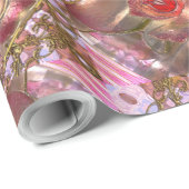 忍耐ロマンチックかわいらしなピンクパターン ラッピングペーパー (ロールコーナー)