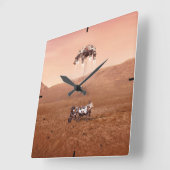 忍耐ローバーは無事に火星に着陸した。 スクエア壁時計 (傾斜)