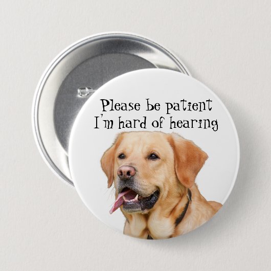 忍耐強いが私ありますヒアリングのバッジの懸命があって下さい 缶バッジ (正面&裏面)