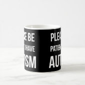 忍耐強いが、私持っています自閉症の黒いマグをあって下さい コーヒーマグカップ (中央)