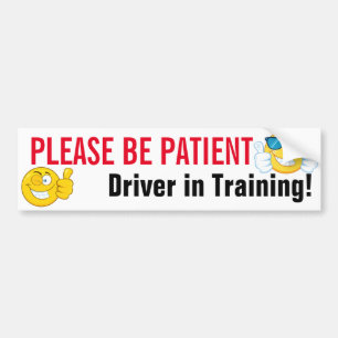 忍耐強いが、Emojiの訓練の運転者あって下さい バンパーステッカー