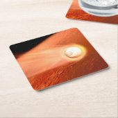 忍耐強いローバーが火星に降下するエアロシェル スクエアペーパーコースター (アングル)