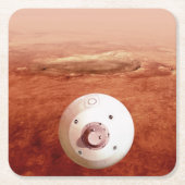 忍耐強いローバーが火星に降下するエアロシェル スクエアペーパーコースター (正面)