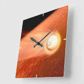 忍耐強いローバーが火星に降下するエアロシェル スクエア壁時計 (傾斜)