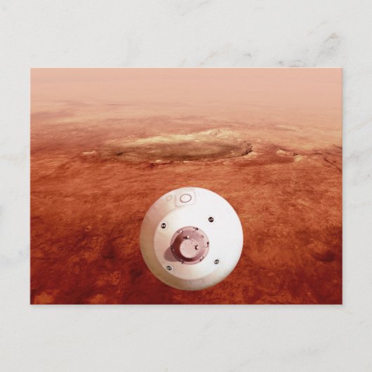 忍耐強いローバーが火星に降下するエアロシェル ポストカード (正面)