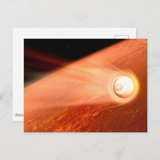 忍耐強いローバーが火星に降下するエアロシェル ポストカード (正面/裏面)