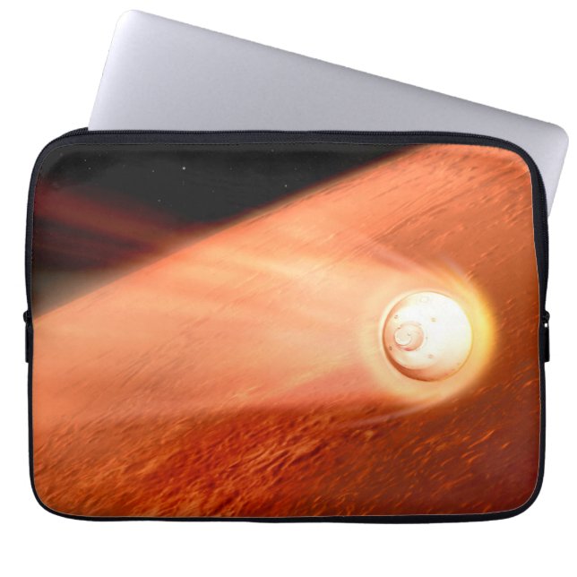 忍耐強いローバーが火星に降下するエアロシェル ラップトップスリーブ (正面)