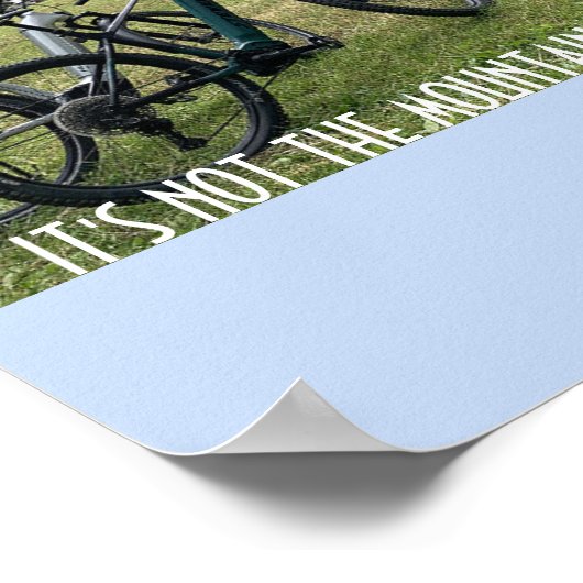 忍耐強い山とサイクリング やる気を起こさせる ポスター (角)