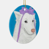 忍耐強いEskieの深遠な猟犬のオーナメント セラミックオーナメント (右)