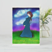 "忍耐"の妊娠の発表カード 案内状 (スタンド正面)