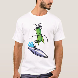 忍耐、バッタのサーフィンのTシャツ Tシャツ