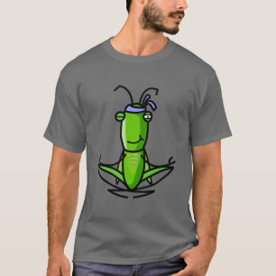 忍耐、暗いTをめい想しているバッタ Tシャツ