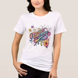 忍耐 – 鮮やか手描きタイポグラフィTシャツ トライブレンドTシャツ