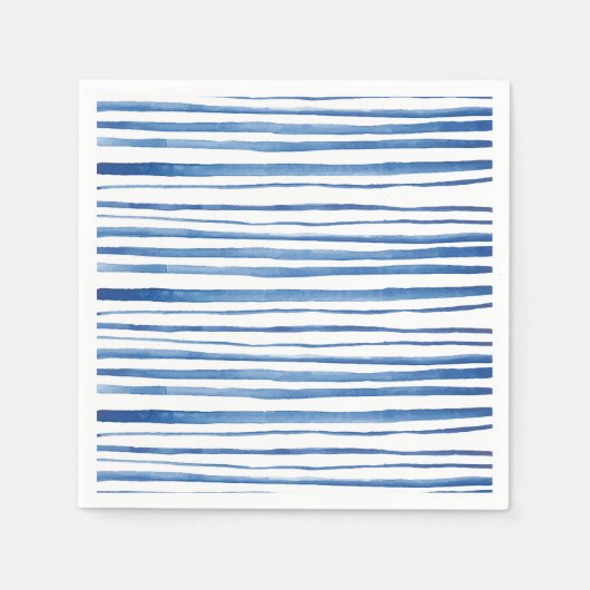 志堀藍青の水色のストライプ模様 スタンダードカクテルナプキン (正面)