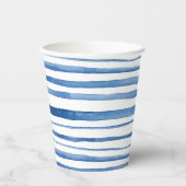 志堀藍青ホワイトストライプ絞り染め 紙コップ (正面)