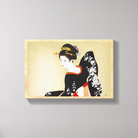 志村辰己二科女日本の語 キャンバスプリント (正面)