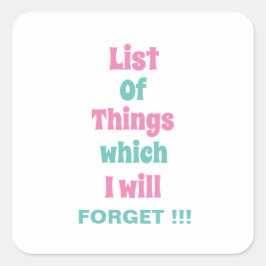 忘おもしろいれ深い人には注意忘れ スクエアシール