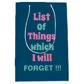 忘おもしろいれ深い人には注意忘れ ミディアムペーパーバッグ (正面)