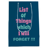 忘おもしろいれ深い人には注意忘れ ミディアムペーパーバッグ (裏面)