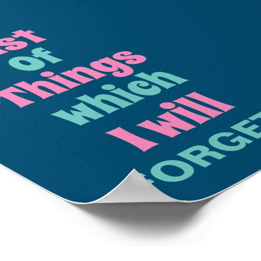 忘れおもしろいたき人への注意 ポスター (角)