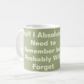 忘れおもしろい深い人のための引用文 コーヒーマグカップ (正面左)