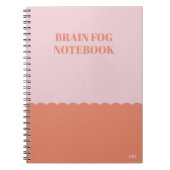 忘れおもしろい深い脳霧引用文ピンク&オレンジ ノートブック (正面)