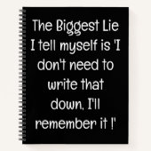 忘れおもしろい物好きの人がスパイラルをリストする引用文 ノートブック (正面)