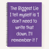 忘れおもしろい物好きの人がスパイラルをリストする引用文 ノートブック (正面)