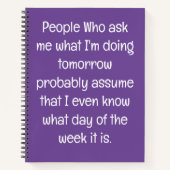 忘れおもしろい物好きの人がスパイラルをリストする引用文 ノートブック (正面)