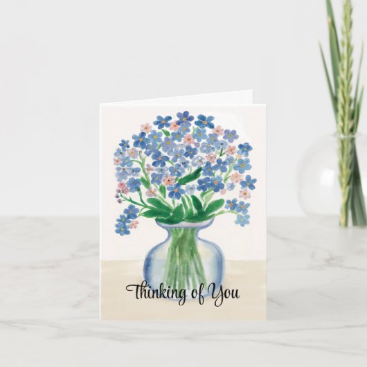 忘れお花考えの悔やみや弔慰 カード (正面)