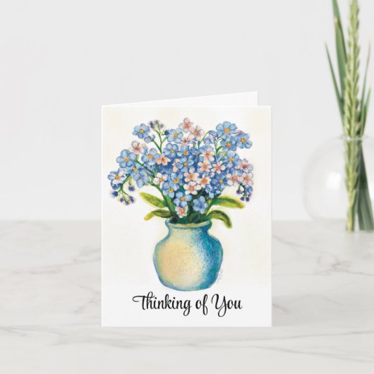 忘れお花考えの悔やみや弔慰 カード (正面)