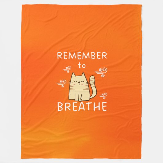 忘れずに呼吸する フリースブランケット (正面)