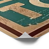 忘れずに拭く – 黒猫の金属、猫好き贈り物 ポスター (角)