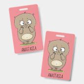 忘れっぽい愛らしい太ったハムスターの漫画 バッジ (表裏)