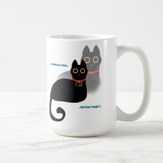 忘れっぽい黒猫ミーム コーヒーマグ コーヒーマグカップ (右)