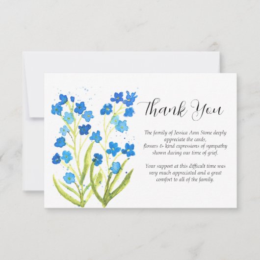 忘れないでください シンパシー フラワー 葬儀のお礼  招待状 (正面)