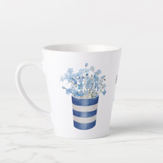 忘れないでください 花好き 陶器 カフェラテマグ (左)