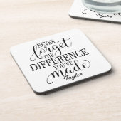 忘れないで。あなたがしたことの違い: やる気が出る名言 コースター (左側)