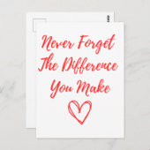 忘れないで、あなたがもたらす違いに、感謝を込めて ポストカード (正面/裏面)