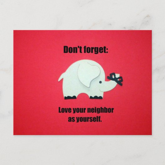 忘れないで:隣人を自分自身のように愛しなさい ポストカード (正面)
