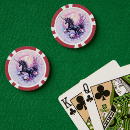 忘れられたバラの中の月明かりのユニコーン、 ポーカーチップ