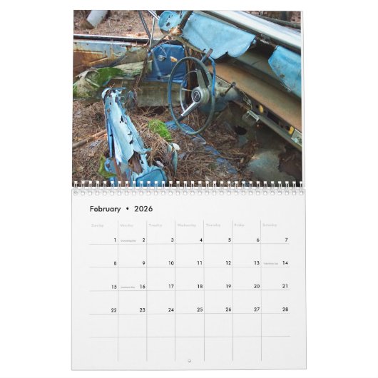 忘れられた乗車のカレンダー カレンダー (2月 2026)