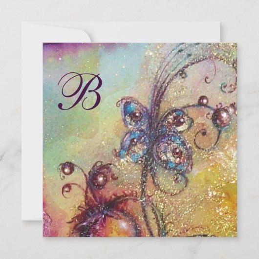 忘れられた影の庭 - バタフライ モノグラム 案内状 (正面)