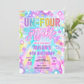 忘れられないネオン グロー 4歳の誕生日パーティー 招待状 (スタンド正面)