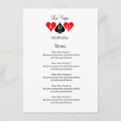 忘れられないラスベガス結婚式のレセプション メニュー (正面)